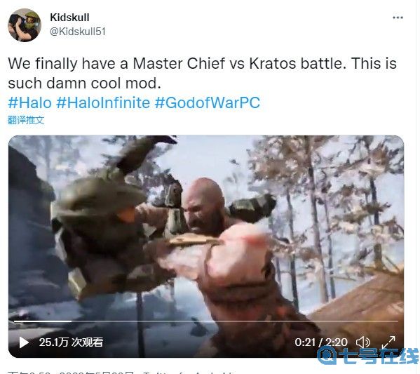 《战神4》PC MOD：奎爷大战士官长