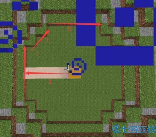 然后我们以中心点出发4格按照511511的方式铺一个小的圆形区域