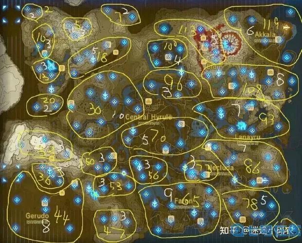 荒野之息120全神庙详细地图 塞尔达120神庙位置图