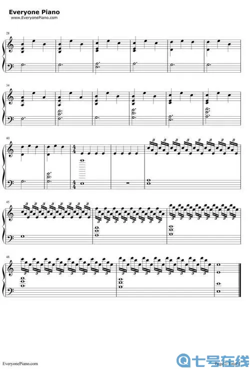 星际穿越o叔钢琴谱 沈文裕星际穿越钢琴谱