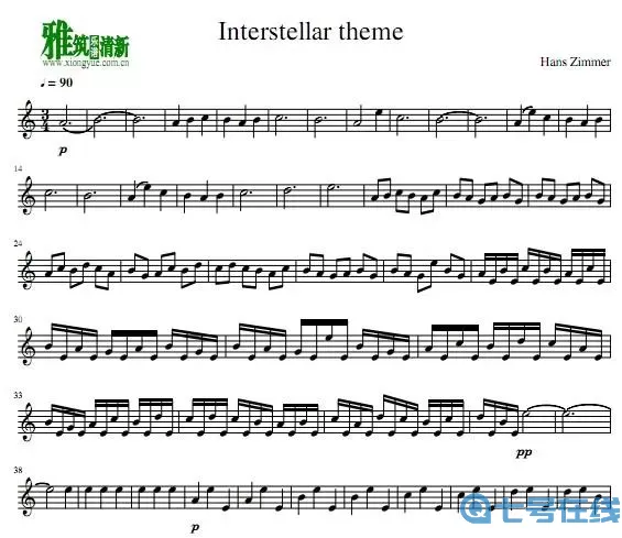 星际穿越谱子 《星际穿越》主题曲
