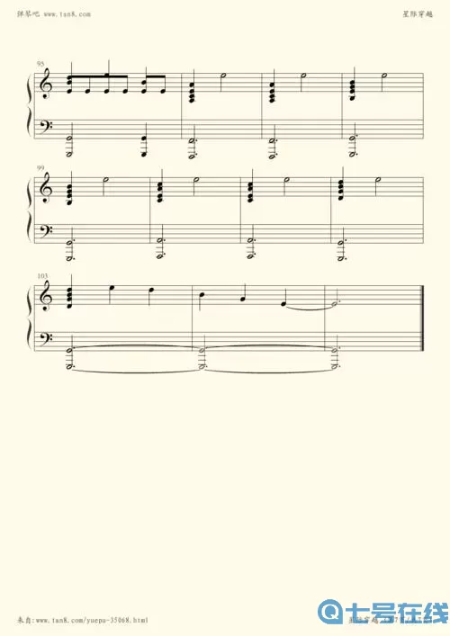 星际穿越主题曲钢琴谱 星际穿越钢琴谱数字