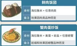 荒野之息菜谱配方 荒野之息烹饪食谱