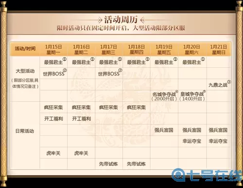 乱世王者活动周历哪里看？乱世王者活动周历入口