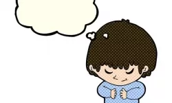 害羞男孩躲起来装饰画