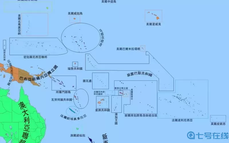 太平洋岛国地形图