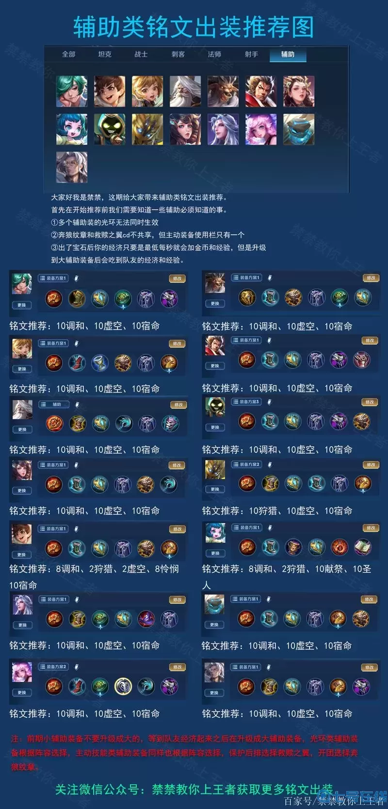 辅助一般带什么铭文